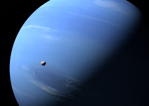 The Planet Neptune with Moon
